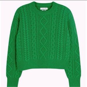 Isabel Marant Etoile Cable Knit Fisherman’s Crewneck Sweater - Green